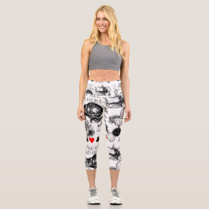 Leggings Capri Cheshire Chat classique alice au merveilleux fou