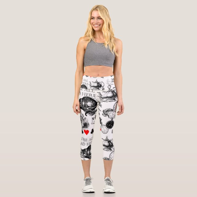 Leggings Capri Cheshire Chat classique alice au merveilleux fou (Recto)