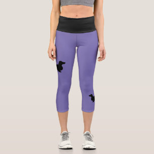 Leggings Capri Cheveux longs Dachshund - Silhouette 1