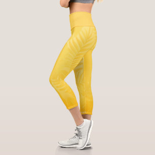 Leggings Capri Chic Botanique Yellow Gold Feuilles