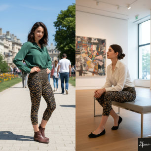 Leggings Capri Chic Gold & Black Capris