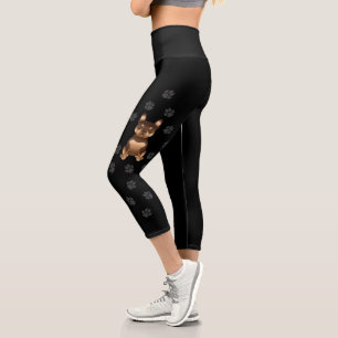 Leggings Capri Chien Bouledogue Français Chocolat Et Tan Mignon C