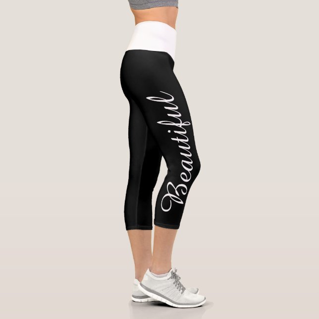 Leggings Capri Choisissez votre couleur personnalisé nom de yoga  (Droite)