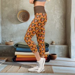 Leggings Capri Chouette Rose crâne sucre
