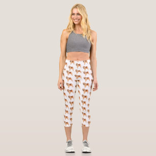 Leggings Capri Chow Chow dog cartoon