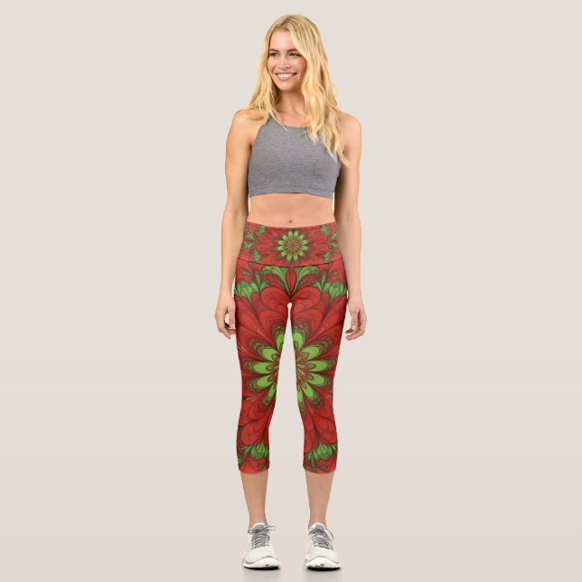 Leggings Capri Christmas Flower (Recto)