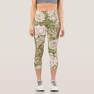 Leggings Capri Chrysanthemum Gold, William Morris