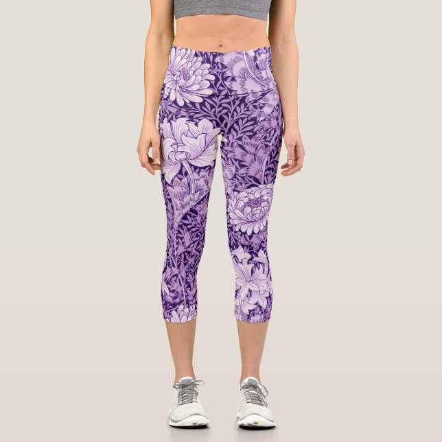 Leggings Capri Chrysanthemum Purple, William Morris (Recto)