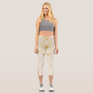 Leggings Capri Citations esthétiques de résine d'or de marque per