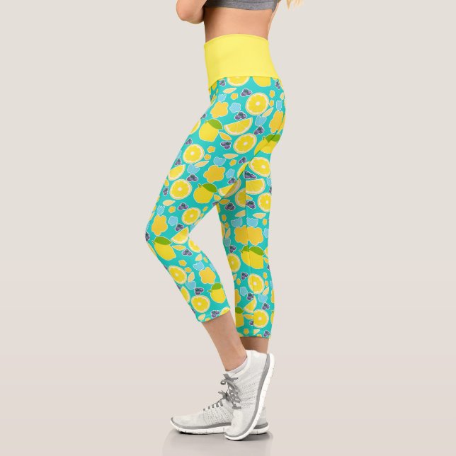 Leggings Capri Citron d'été moderne (Gauche)