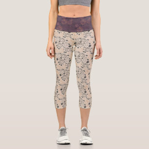 Leggings Capri Citrouille d'automne Plan Capri Leggins - Plum et 