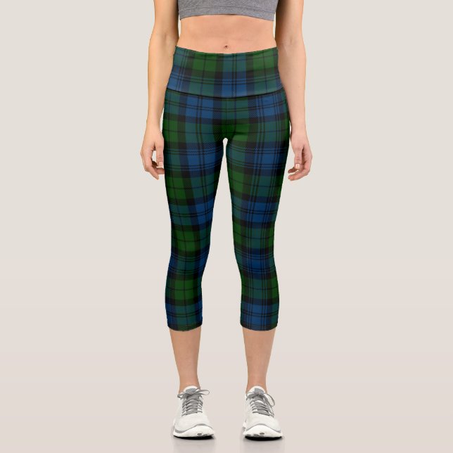 Leggings Capri Clan Campbell Tartan Scottish Plaid (Recto)