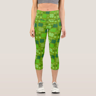 Leggings Capri Clovers verts, Lucky Clovers, Saint Patrick's Day