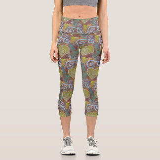 Leggings Capri Coeurs et tourbillons
