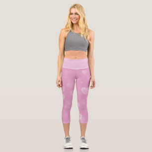 Leggings Capri Coeurs roses Joli Pastel