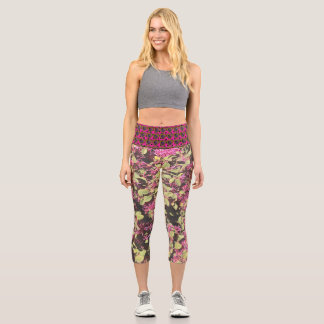 Leggings Capri Collants avec impression photo de fleurs gothiques