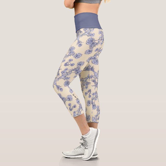 Leggings Capri Collants Capri en dentelle superposée de fleurs de (Gauche)