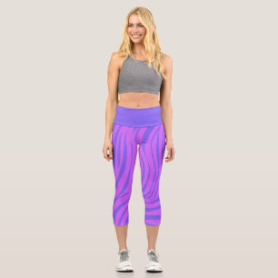 Leggings Capri Collants de mode à motif zèbre néon