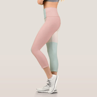 Leggings Capri Collection Populaire Abstrait Rose Saumon Menthe
