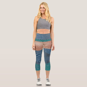 Leggings Capri Collines naturelles : motif sans soudure.