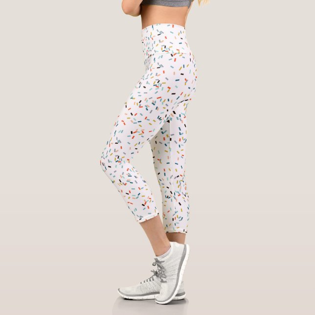 Leggings Capri Coloré Confetti Motif Automne (Gauche)