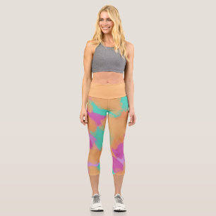 Leggings Capri Coloré Gras Artiste moderne Motif