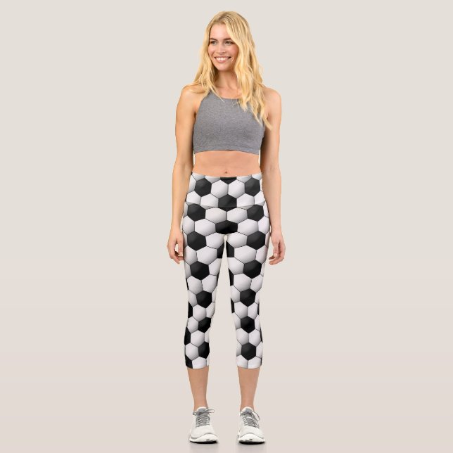 Leggings Capri Conception du ventilateur de football (Recto)