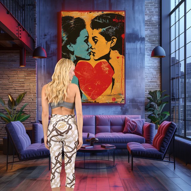 Leggings Capri Conception moderne de noeud celtique, accents Brow (Créateur téléchargé)