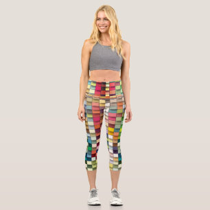 Leggings Capri Conception simple et géométrique multicolore