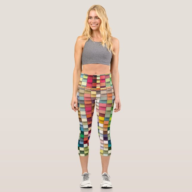 Leggings Capri Conception simple et géométrique multicolore (Recto)