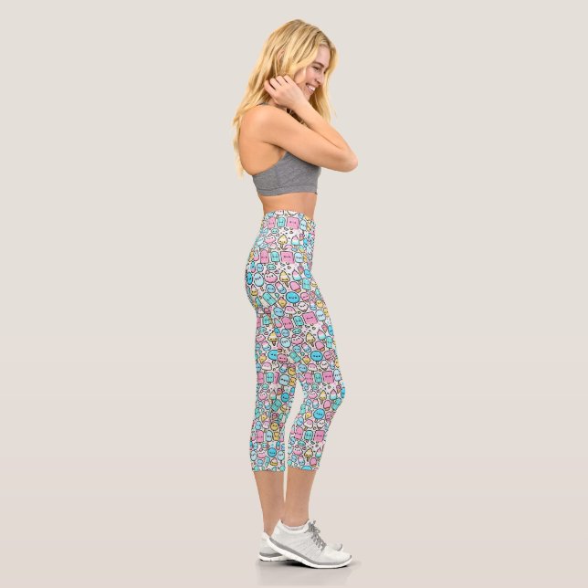 Leggings Capri Cone de crème glacée et Popsicle Kawaii Art (Droite)