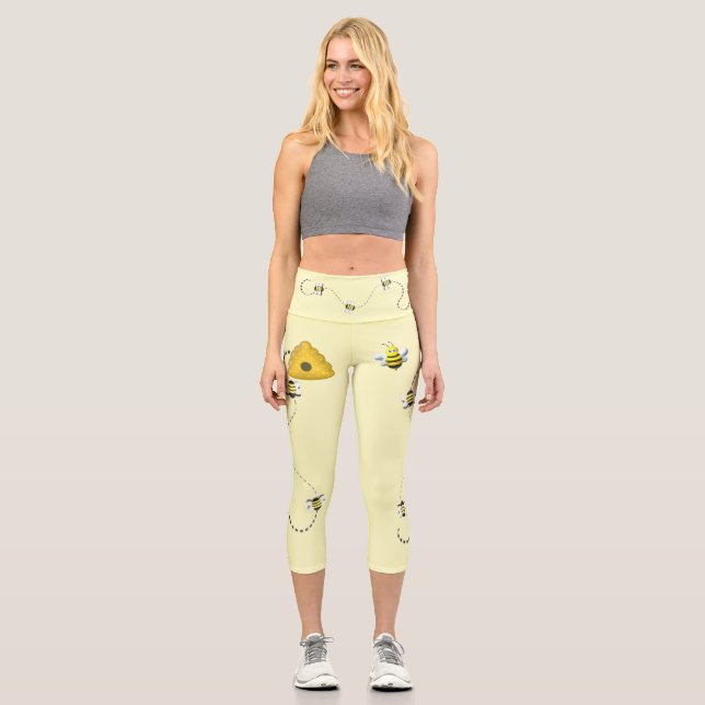 Leggings Capri Cool d'abeilles avec ruche (Recto)