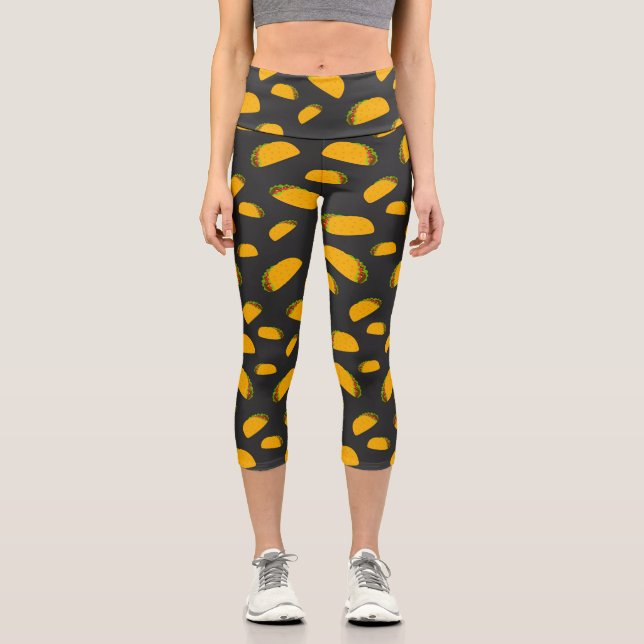 Leggings Capri Cool et amusant yummy taco motif (Recto)