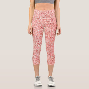 Leggings Capri Corail rose clair pétillant parties scintillant bl