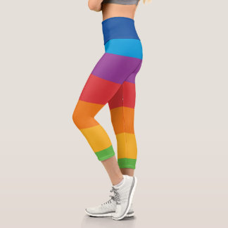 Leggings Capri Couleur arc-en-ciel Haut taille Capri Leggignes