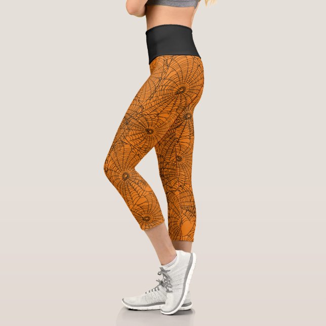 Leggings Capri Couleur personnalisée des toiles d'araignées d'Hal (Gauche)