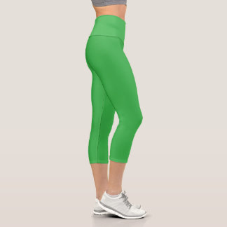 Leggings Capri Couleur solide verte Kelly