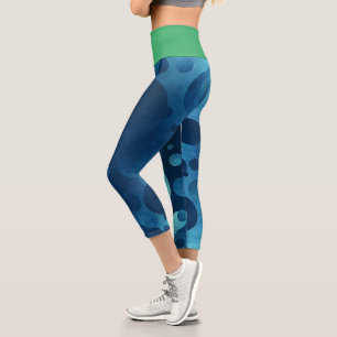 Leggings Capri Couleur Verte Et Mixte
