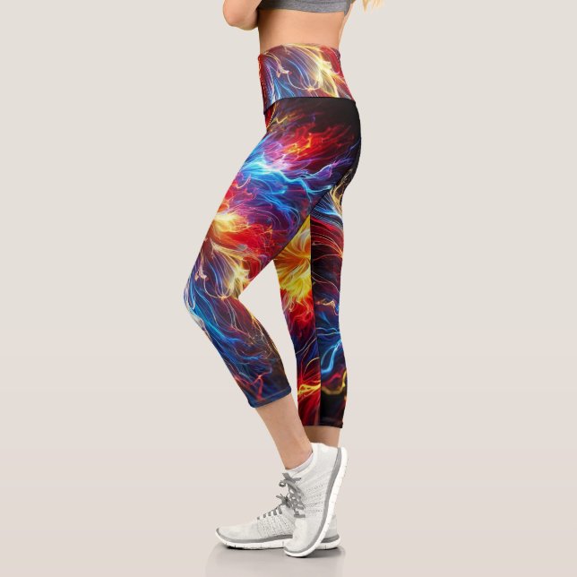 Leggings Capri Couleurs lumineuses électriques (Gauche)