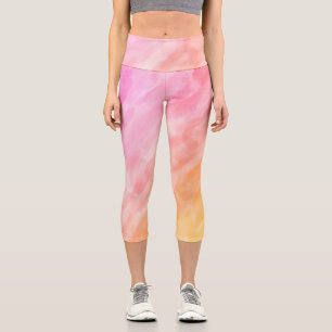 Leggings Capri Couleurs pastel artistique Capris Haut taille