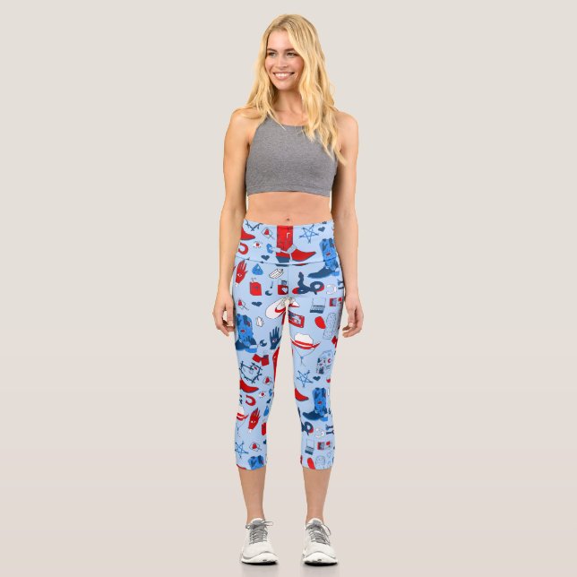 Leggings Capri cowboy patriotique wiccan cowgirl western (Recto)