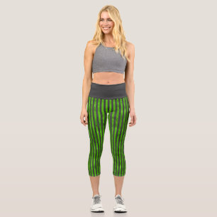 Leggings Capri Crânes verts et série Tournesol Conception 11  