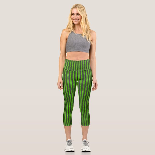 Leggings Capri Crânes verts et séries de tournesols 11 (Recto)