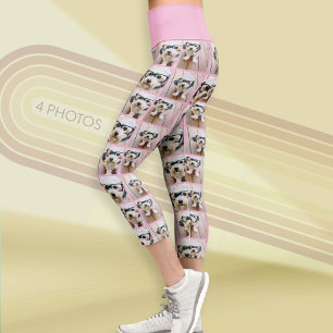Leggings Capri Créer un collage de photos personnalisé avec 4 pho