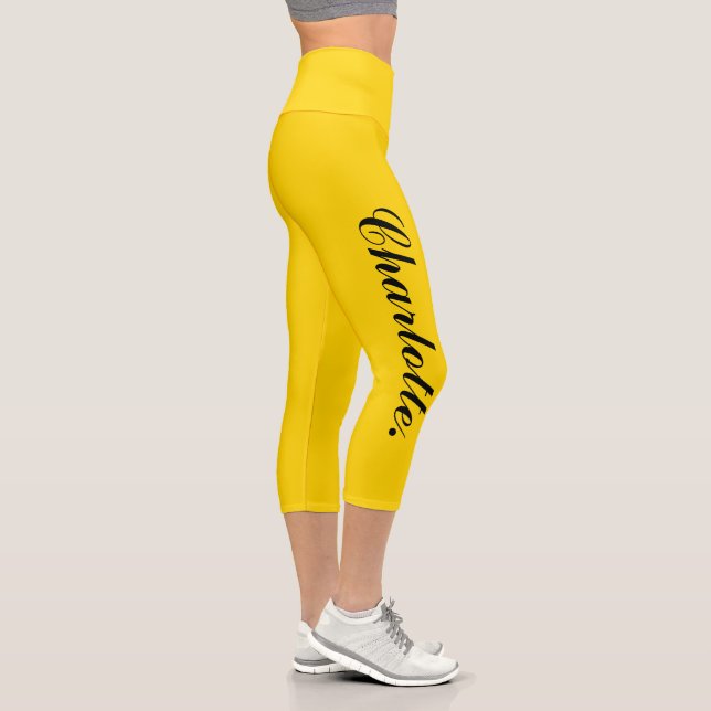 Leggings Capri Créez votre propre nom sur Stylish Gold (Droite)
