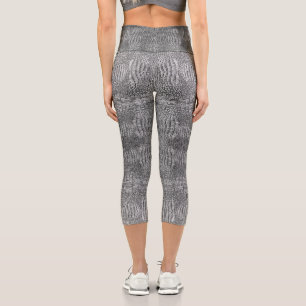 Leggings Capri Cuir d'alligator gris