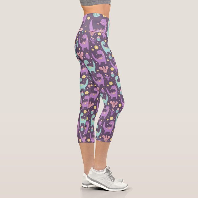 Leggings Capri Cute Dinosaur (Droite)