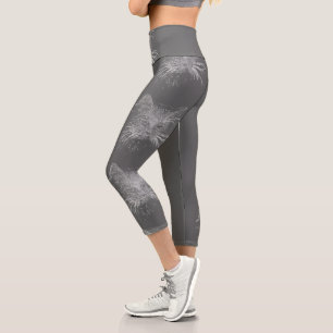 Leggings Capri Cute Funky Chat Kitten Eyes Face Sketch