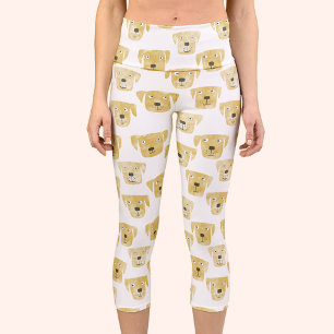 Leggings Capri Cute Golden Labrador Retriever Chien Motif