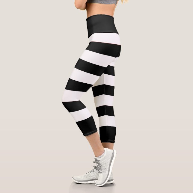 Leggings Capri Cute Trendy Grandes Blancs Et Noires Capri (Gauche)